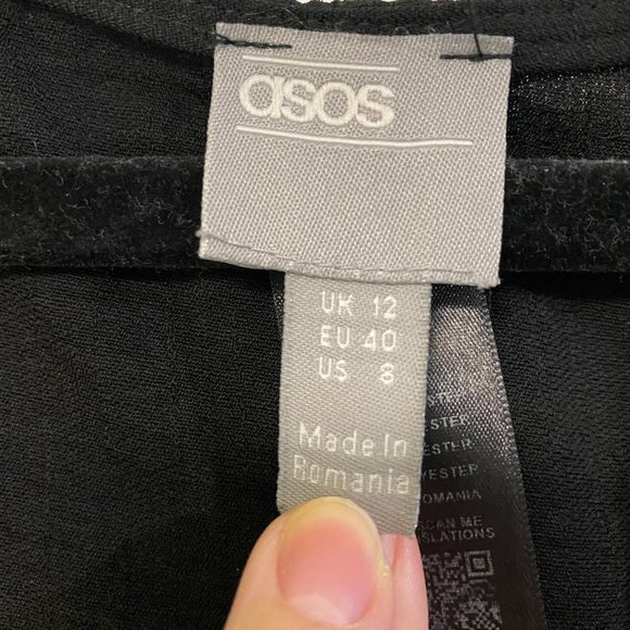 ASOS Open Front Tie Black Blouse - Picture 4 of 5